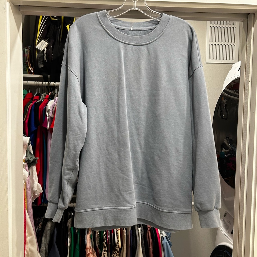Slate blue colored lululemon sweatshirt